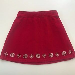 L.L. Bean Red Corduroy Skirt 3T
